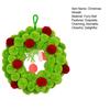13 Inch Christmas Green Elf Wreath for Front Door Plush Pompom Ball Wreath with Wooden