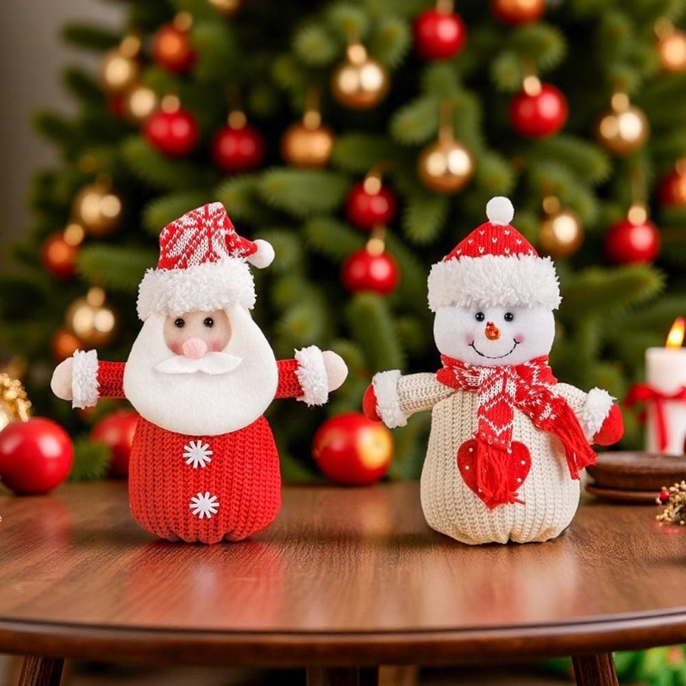 Knitted Christmas Doll Bag Santa Claus Gift Bag Christmas Eve Xmas Drawstring Bag  Home Decoration