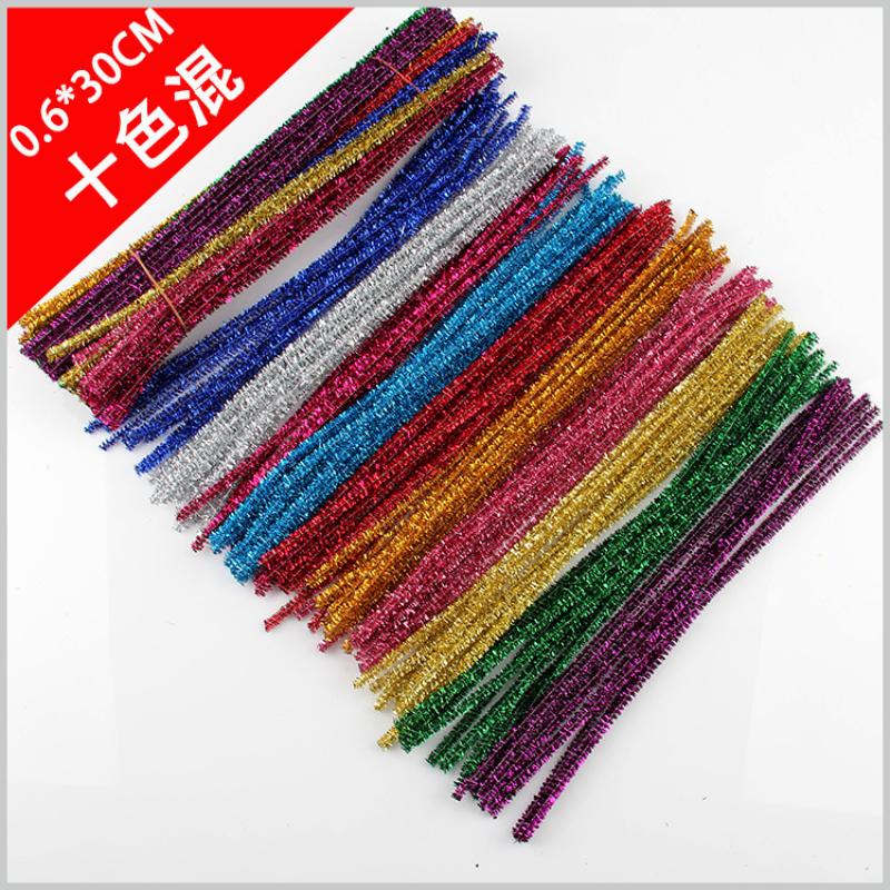 30cm Hand-Twisted Rods, 100 Pieces, Wool Strips, Bouquet Materials, Gold Onion Sticks, Educational Toys, Handicraft Supplies