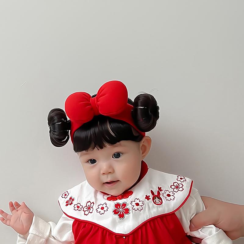 Hair Accessories Fashion Cute Cotton Bow Infant Baby Girl Hair Wig Hat Hairpiece Newborn Children Kids Girls Headbands Headwear