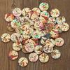 50 Pcs Eiffel Tower Flower 2 Holes Wooden Buttons Sewing DIY Craft Scrapbooking
