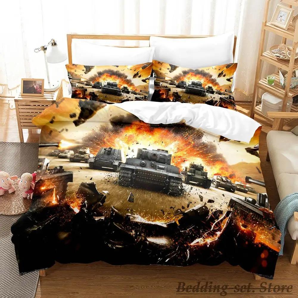 

Комплект постельного белья Game World Of Tanks Single Twin Full Queen King Size Bed Set Adult Kid Bedroom Duvetcover Sets Anime Bed 70x133cm 2pcs
