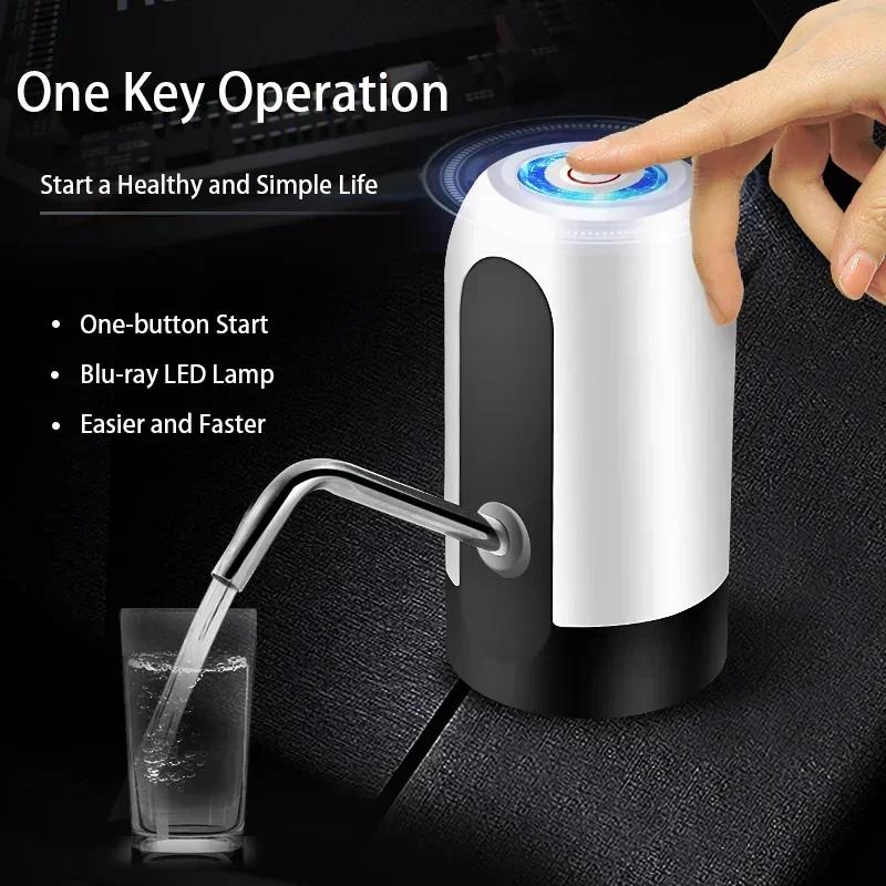 Automatic USB Charge One Click Switch Dispenser Kitchen Water Bottle Pump Universal Electric Cordless Water Pump Dispenser Pump