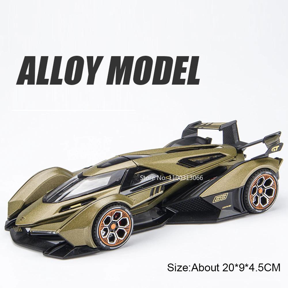 1:22 300SL Lambor V12 GT Cars Toys Alloy Models with Light Sound Miniature Vintage Car Wheel Pull Back Vehicles Kids Adult Gifts