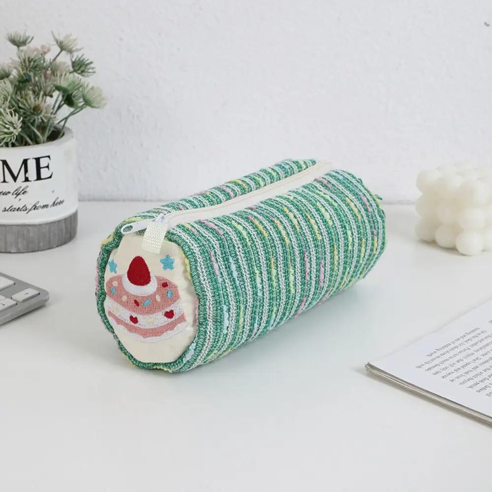 Portable Pink Pen Bag Soft Touch Large Capacity Pen Box Storage Bag School Office