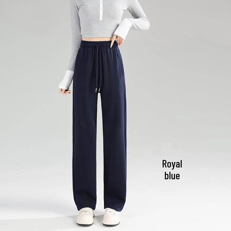 New Winter High-Waist Fleece-Lined Embroidered Pants - Women's Loose-Fit Warm Sweatpants