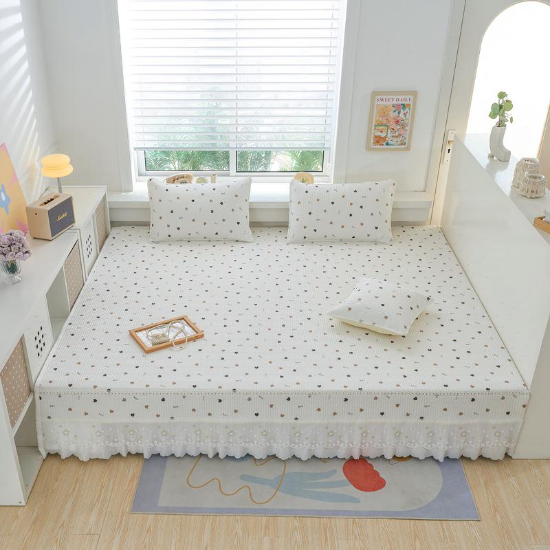 All-Season Pure Cotton Quilted Duvet & Non-Slip Kang Bed Cover Set