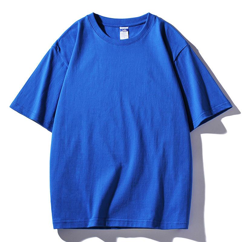 Summer Men's and Women's New Printed Pure Cotton Round Neck T-shirt Shoulder Down Style T-shirt