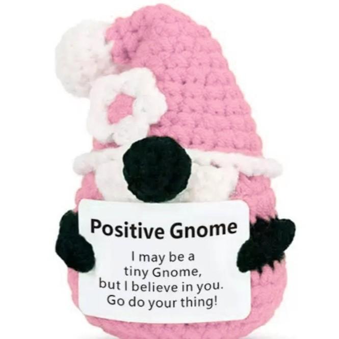 Funny Crochet Positive Inspirational Emotional Support Cat Doll Home Room Decoration Handmade Knitted Cat Desktop Ornament Gift