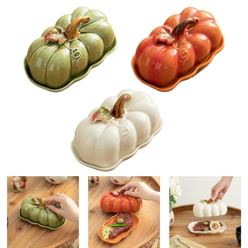 Salad Plate with Lid Decor Multipurpose Ceramic Dessert Plate Dinner Plate Serving Platter for Home Cafe Wedding Kitchen Snack
