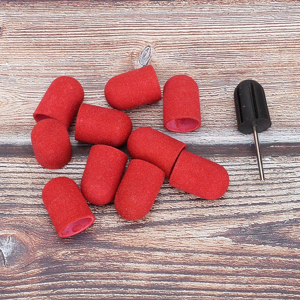 Nagelkunst Schleifband Nagelpolieren Schleifkopf Schleifringkappe 16 x 25mm (rot)