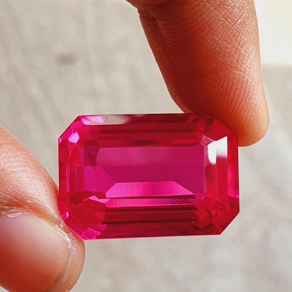 12 Ct Natural Mozambique Rich Pink Sapphire Radiant Cut Loose Gemstone