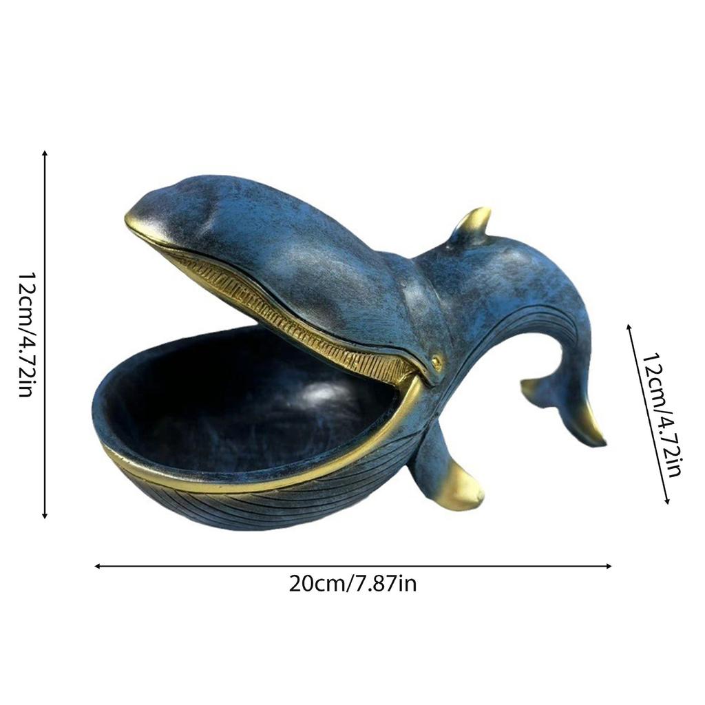 Whale Statue Candy Bowl Funny Big Mouth Key Holder Storage Box for Entryway Table Home Decor