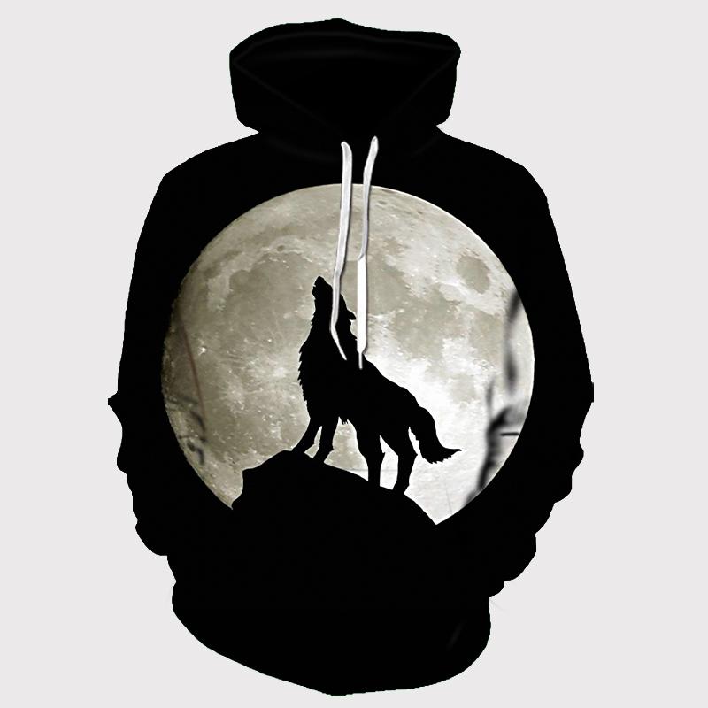 Animal Wolf 3D Printed Hooded Sweatshirts Men Fashion Casual Oversized Pullover Hip Hop Harajuku Streetwear Hoodies
