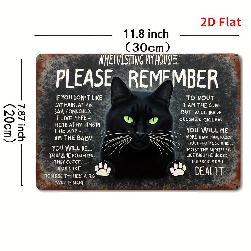 

x Funny Cat Warning Tin Sign Visit My House Retro Iron Wall Art Plaque for Home Bar Cafe Farmhouse Decor 20x30cm（7.8x11.8inch）