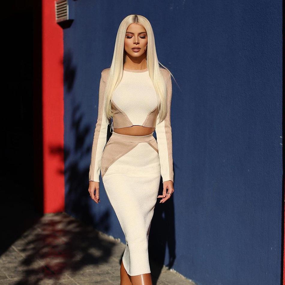 

Европейские и американские облегающие женские юбки-бандажи - зимняя мода, дизайн бедер Large абрикосовый