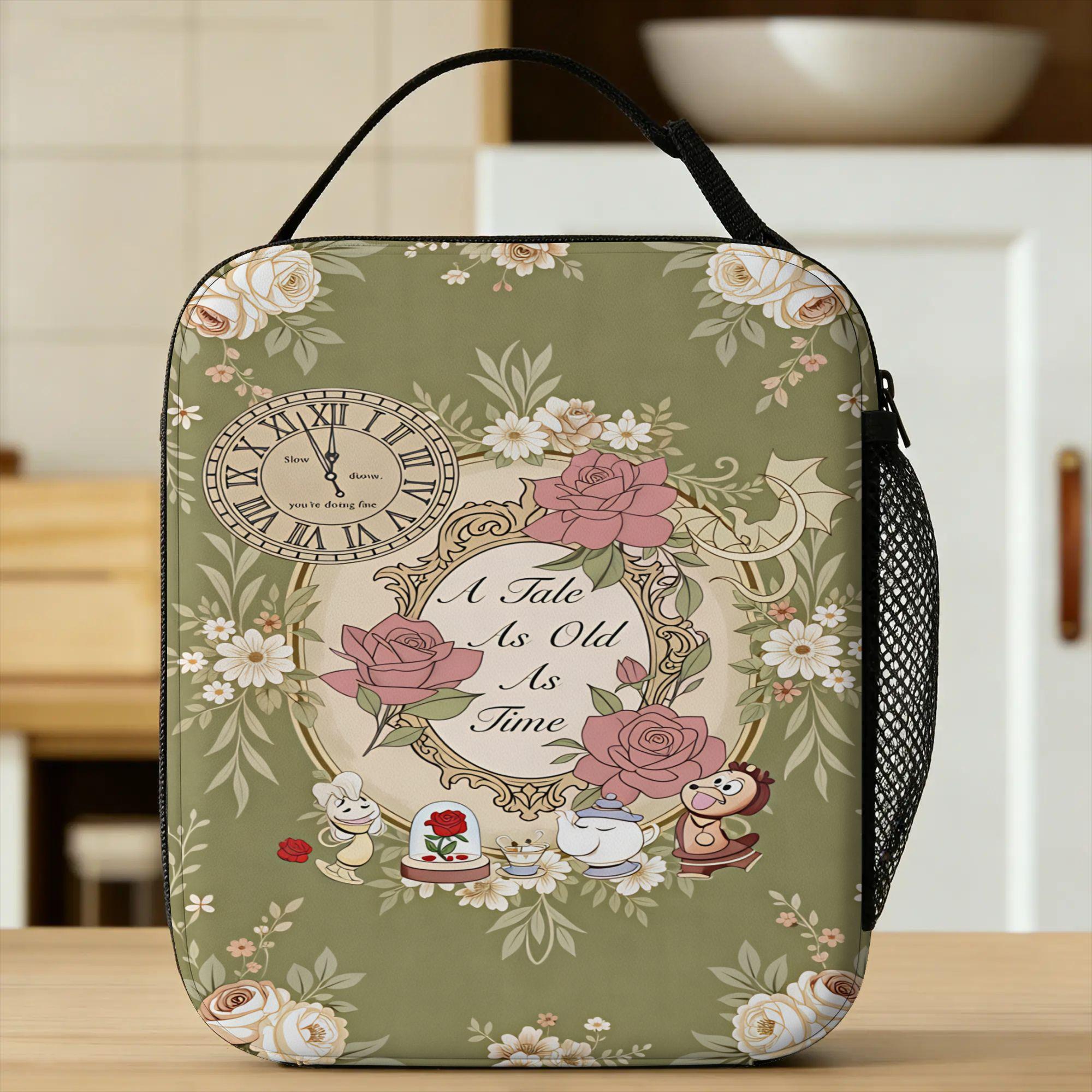 Beauty And The Beast Lunch Bag  Cute Lunch Box For Men School Portable Insulated Cooler Bag Waterproof Thermal Tote Handbags One Size