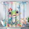 Kawaii Rabbit Pet Shower Curtain for Bathroom,Cute Animal Bunny Floral Waterproof Fabric Bath Curtain with Hooks,72" Wx72 H