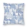 Pagodový les Povlak na polštář Polštáře na pohovku Modrá Delftská Vintage Povlaky na polštáře