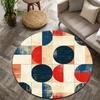 Geometric Vintage Style Flannel-printed Round Floor Mats Are Slip-resistant Suitable Living Room Bedroom Terrace Garden Carpets