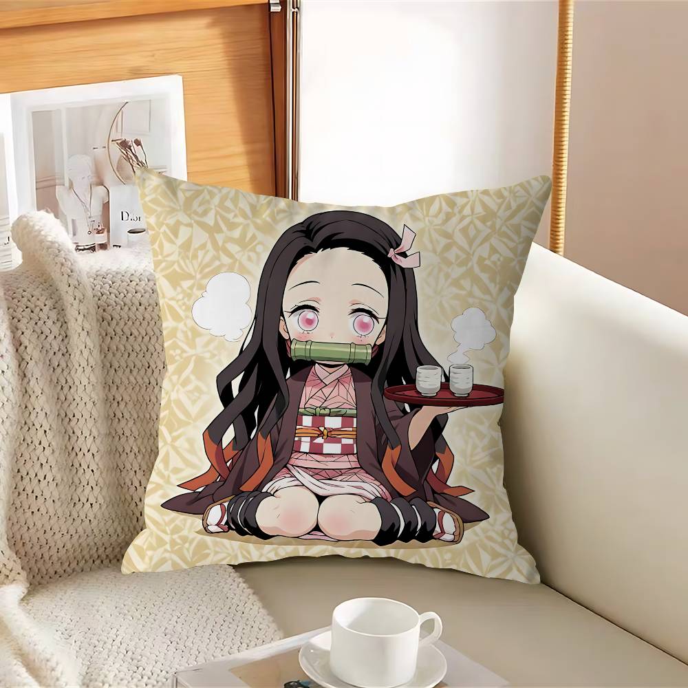 DemonS Slayer KamadoS N-Nezuko Pillow Case Removable Washable Cushion Cover – All-Season Soft Linen