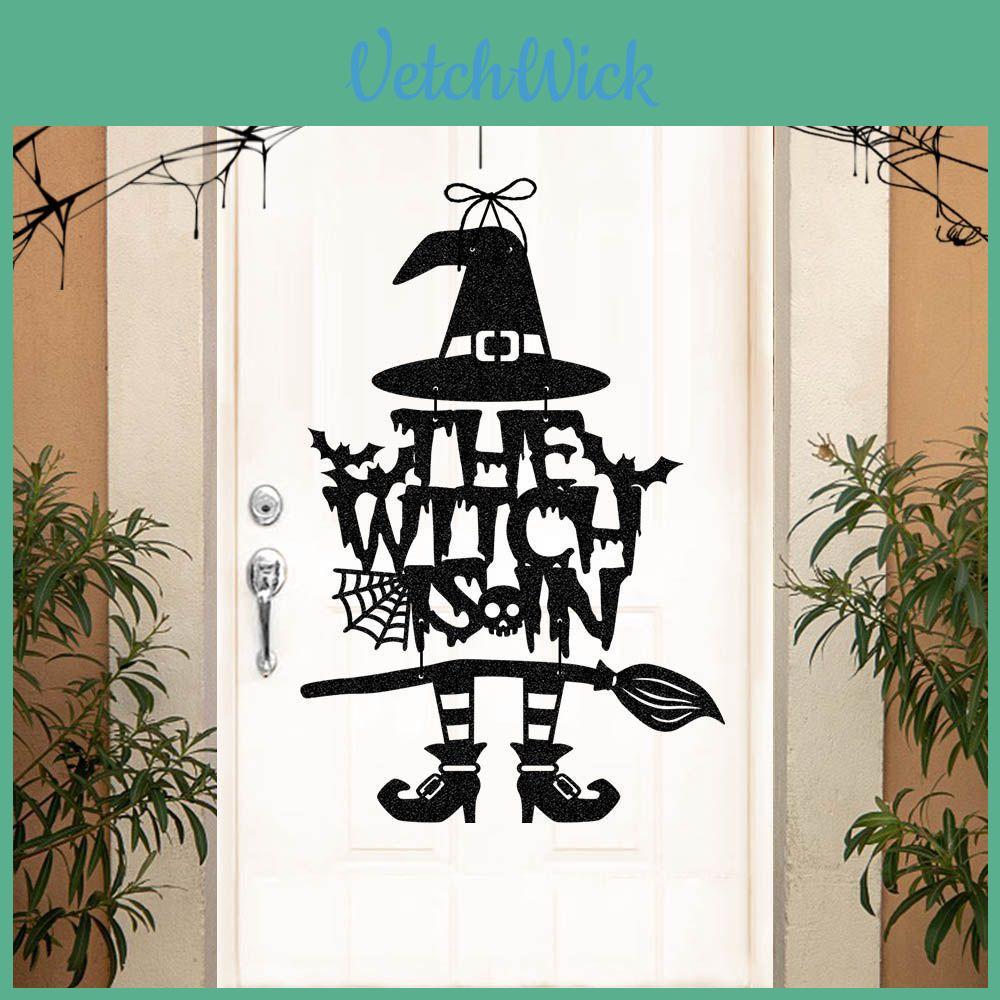Halloween Witch Door Decor With Paper Material For Haunted House And Party Decorations