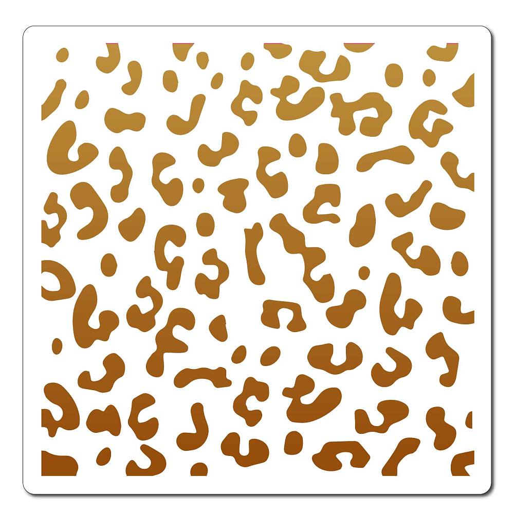 Stencils de Dessin Peinture en Plastique PET Modèles Carré Blanc Crème Motif Imprimé Léopard 30x30cm