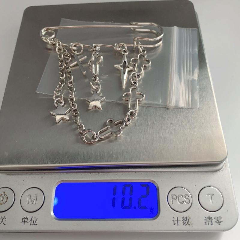 Koreanische Sternkette Brosche für Damen Herren Anzug Dekoration Quasten Kette Sicherheitsnadel Handtasche Schuhe Ornament Schmuck Accessoire