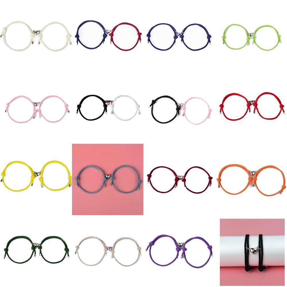 Love Couple Bracelet Handmade Fortune Bracelet Retro Magnetic Heart Bracelet  Couple