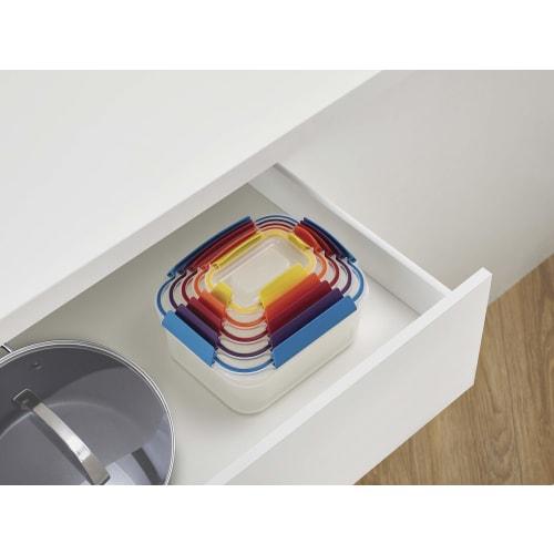 Joseph Joseph Nest Lock Plastic Food Storage Container Set with Lockable Airtight Leakproof Lids, 10-Piece Set, Multicolor