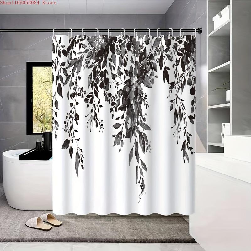 1pc pattern polyester shower curtain high  -   With Hooks Waterproof Mildew Proof Easy Install Washable
