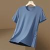 Summer New Men's Ice Silk Short Sleeve T-Shirt Thin Casual Loose Large Size Sports T-Shirt Crew Neck Quick-Drying Top