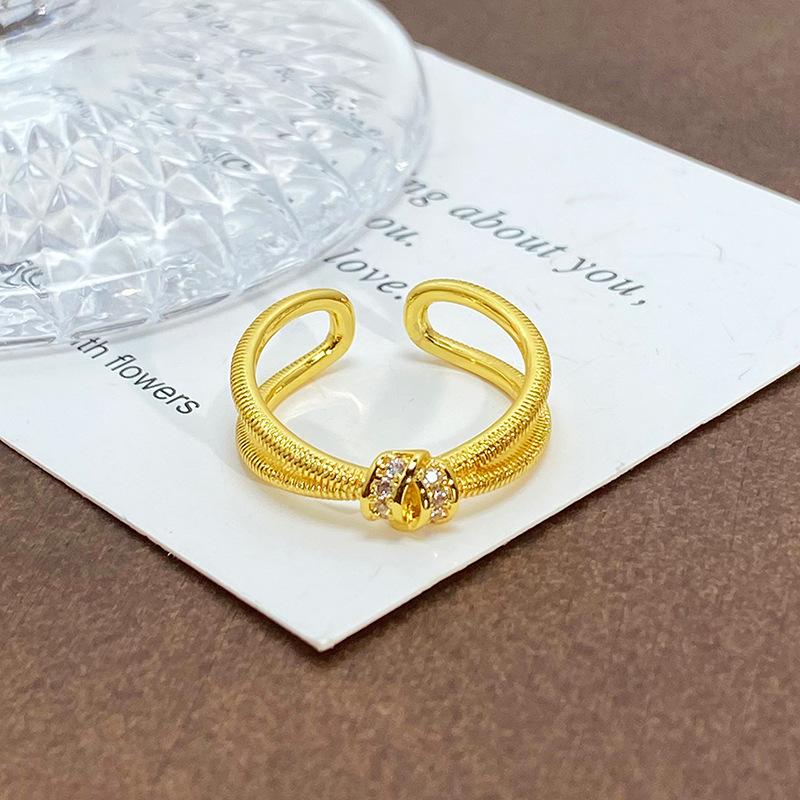 Blind Box Medieval Vintage Gold Niche Retro High-End Open Ring Color Treasure Light Luxury Ring Woman