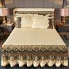 Luxury Winter Crystal Velvet Thicken Quilted Bedspread King Queen Size Flannel Bed Skirt Not Including Pillowcase