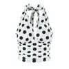 Women's 2025 Autumn/Winter Halter Polka Dot Backless Camisole & High-Waisted A-Line Skirt Set