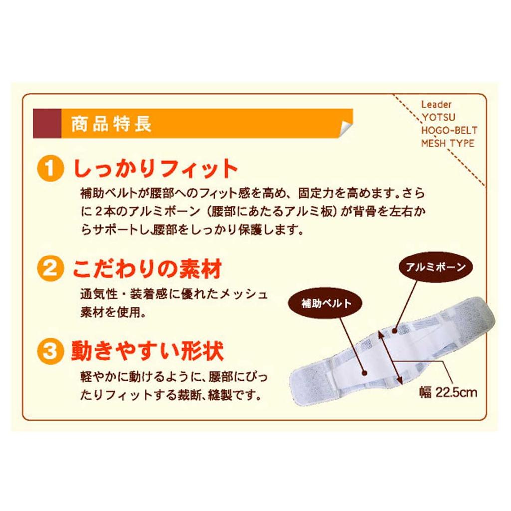 Leader Back Pain Protection Mesh Large Belt, Type,