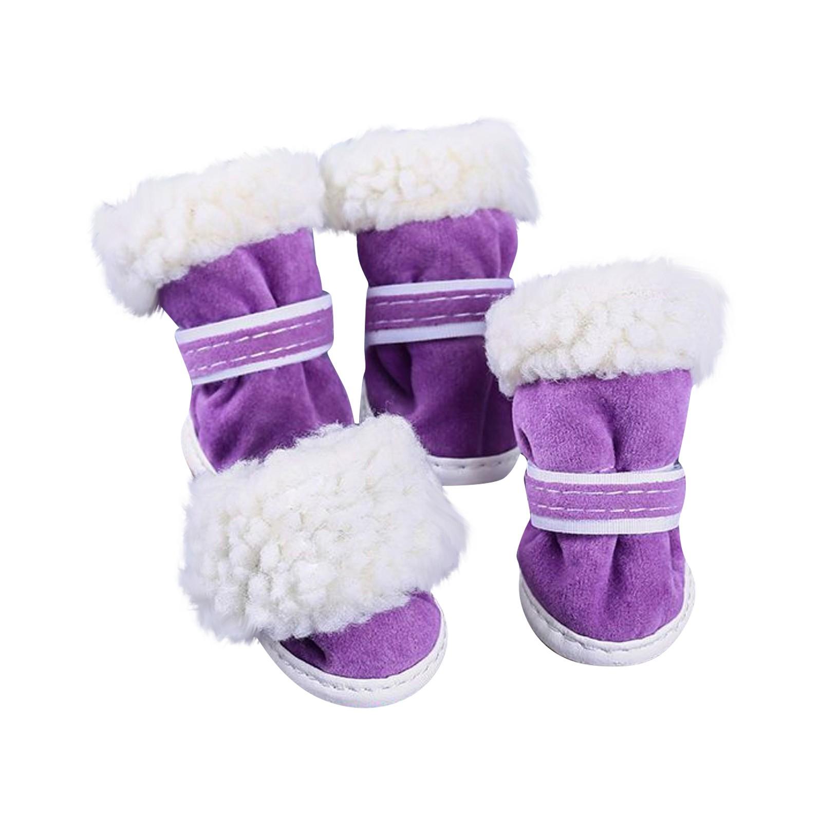 

Теплая обувь для домашних животных Зимние милые зимние сапоги Хлопковая обувь Товары для животных 3 фиолетовый