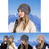 Womens Knitted Hat And Neck Warmer Set With Fleece Lining For Winter Cold Weather