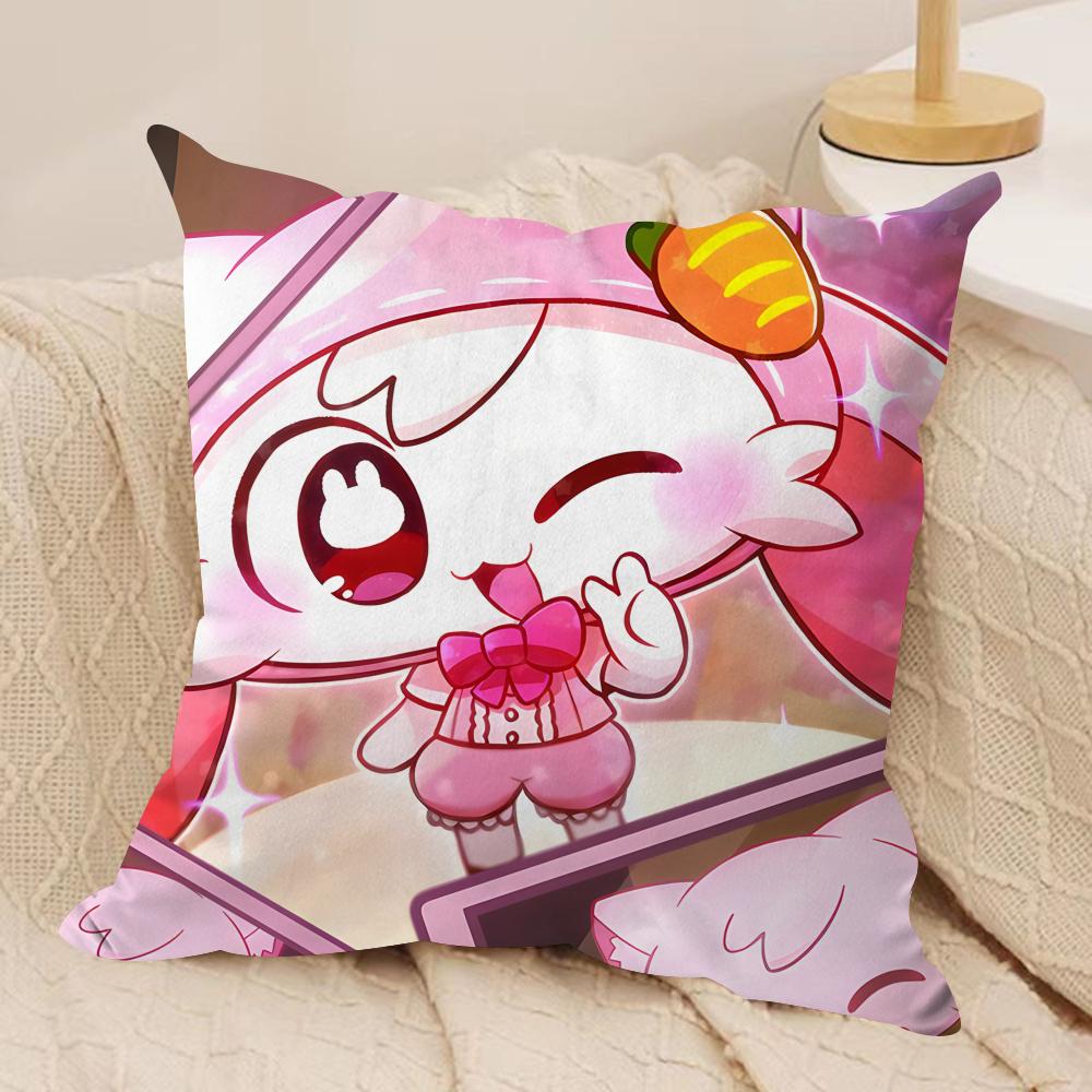 Cute P-Pepoyo Artist Producer Cushion Cover Silky Short Plush Invisible Zipper Dustproof Sofa Pillow Case For Home Decor