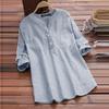 ZANZEA Women Long Sleeve V Neck Striped Button Up Casual Loose Blouse