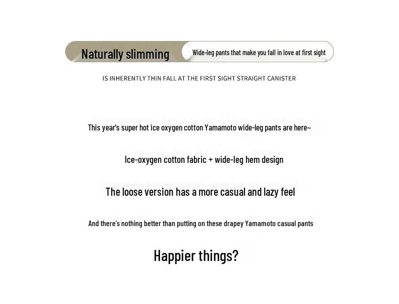 Petite Ice Silk Wide-Leg High Waist Summer Pants for Women