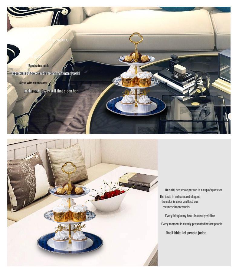 European Style Ceramic Dim Sum and Snack Cake Stand
