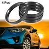 70.1mm To 64.1mm Universal Car Hub Centric Rings Black Plastic - Pack of 4