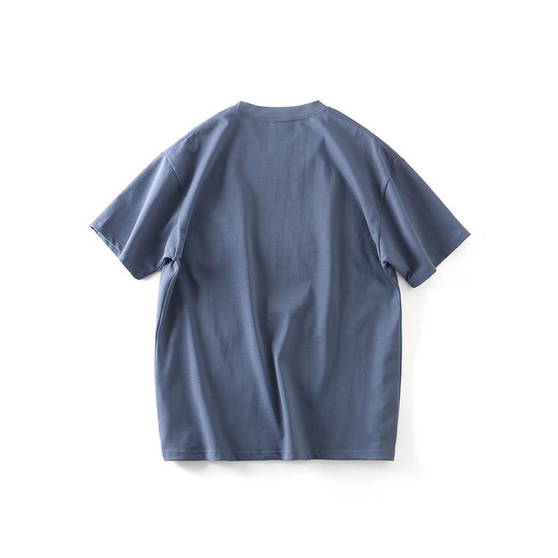 American Retro Heavy Weight Pure Cotton Pocket Short Sleeve T-Shirt Men 2024 New Arrival Trendy Base Shirt Export Cotton T-shirt