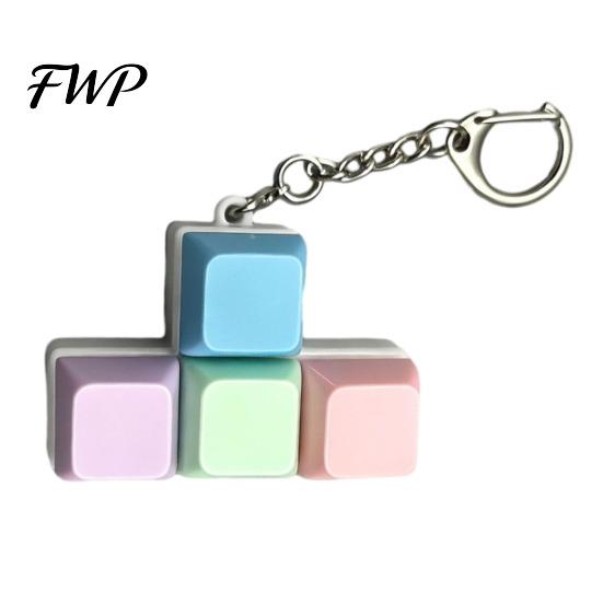 Office Stress Relief Colorful Keyboard Fidget Toys Mechanical Button Clicker Keychain Fingertip Sensory Toy Creative Decompress for Adults Work