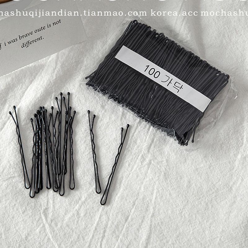 100PCS Black U-shaped Hairpins for Bangs and Flyaways