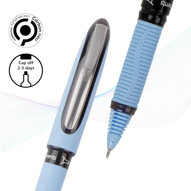

Luxor Schneider, One Hybrid Roller Ball Pen - Black, 0.5Mm, 2000 Mtrs Writing Length, Waterproof Ink, Consistent Ink Flo 11 чорний
