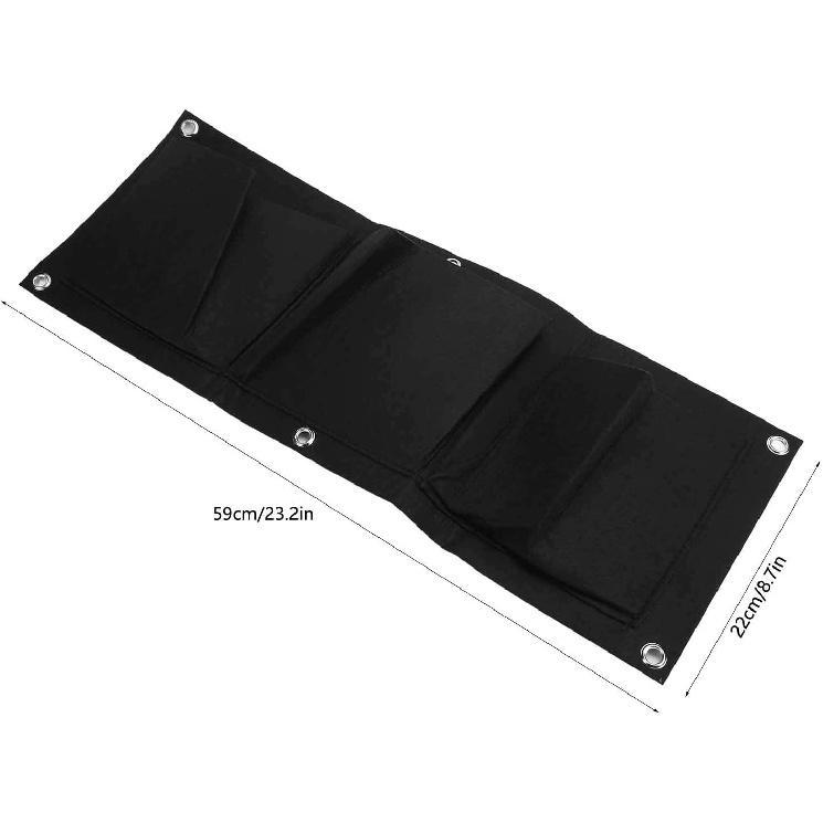 Vertical Garden Wall Hanging Planter with 3 Pockets 5Pcs Plant Growing Bags Wall Mounted Degradable 3Pockets Planter Garden Accessory Wall Mounted