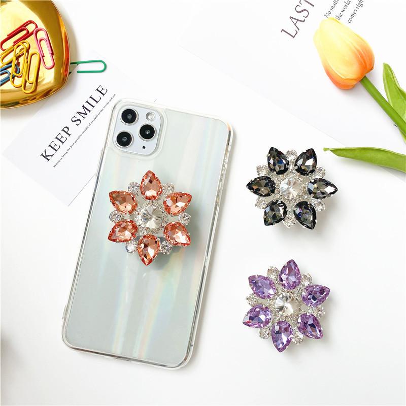 Gemstone Diamond Mobile Phone Holder, Ring, Lazy Anti-Drop Rhinestone Ring Holder, Finger Buckle Ring, Trendy Women'S Model.