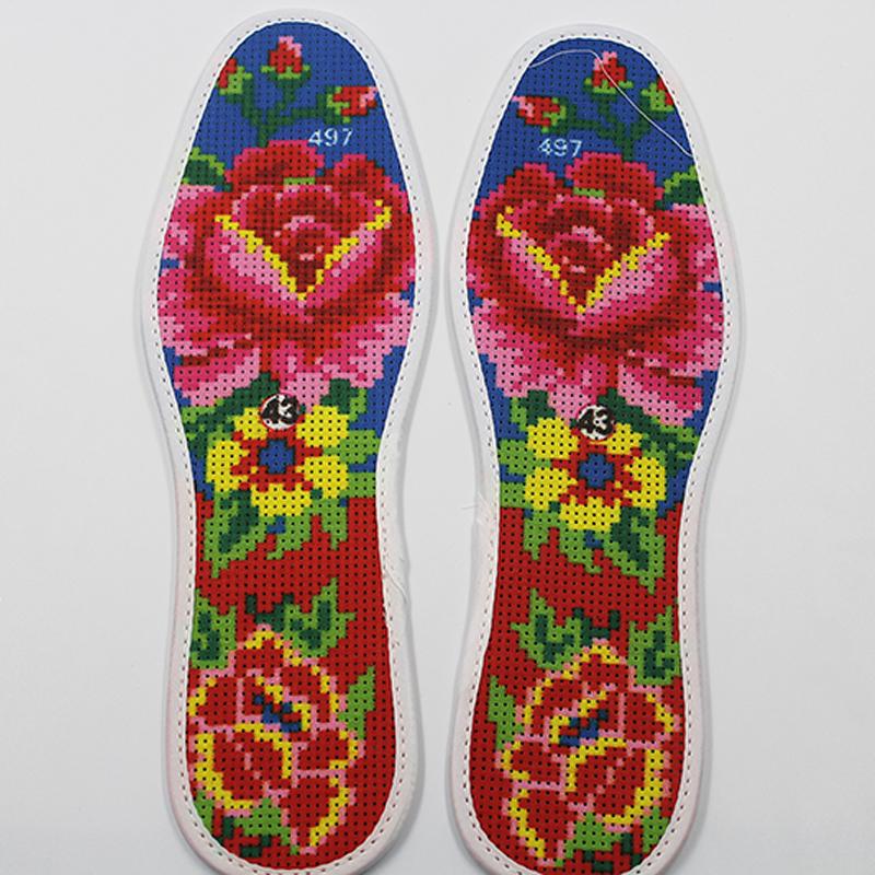 Buy Cross Stitch Insole, Pure Cotton Pinhole Precision Printing Insole ...